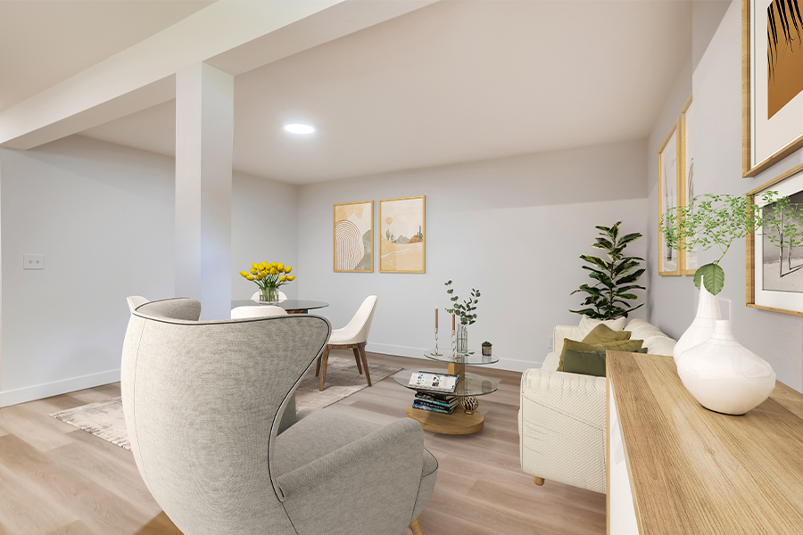living and dining area at Maggie apartments